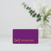 Simple professional purple orange business cards (Standing Front)