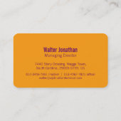 Simple professional purple orange business cards (Back)