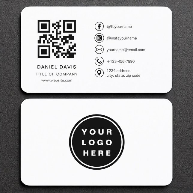 Simple Professional QR Code Minimalist Business Card (Creator Uploaded)