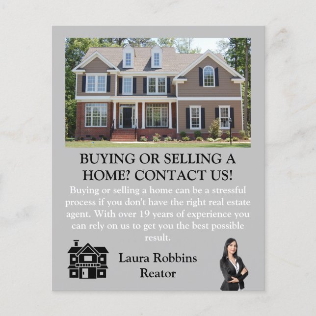 Simple Professional Real Estate Agent Promotional Flyer (Front)