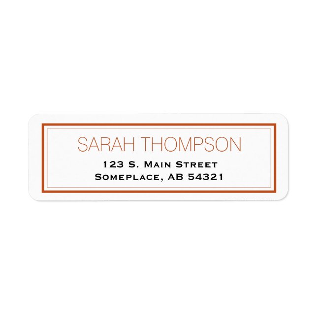 Simple Professional Red Stripe Border Labels (Front)