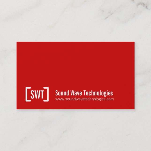 Simple professional red white business cards (Front)