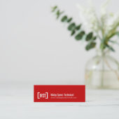 Simple professional red white skinny business card (Standing Front)