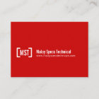 Simple professional red white skinny business card