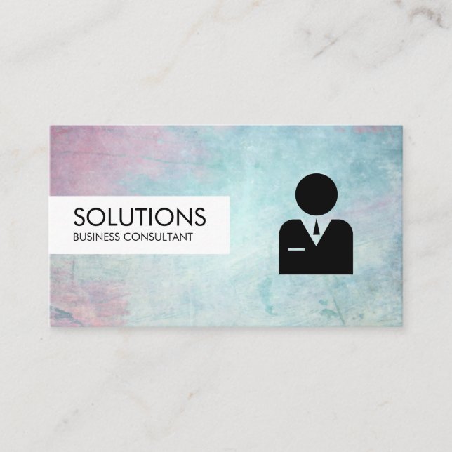 Simple Professional Stylish Texture Business Icon Business Card (Front)
