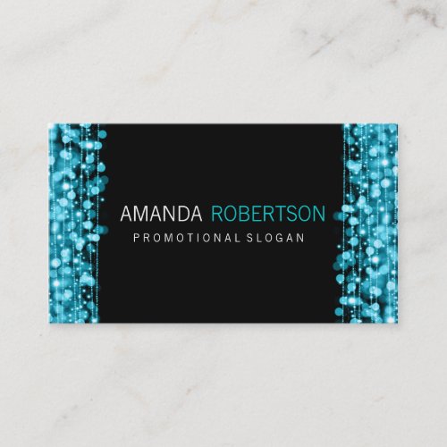 Simple Professional Turquoise Lights  Sparkles Business Card