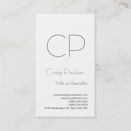Simple Professional White Consultant Business Card