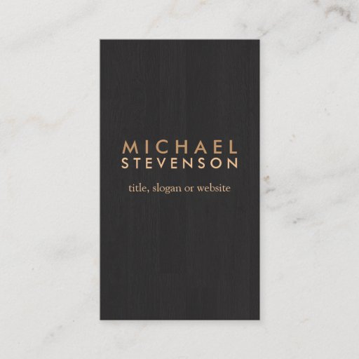 Customizable Simple Professional Wood Grain Look Black Business Card Templates