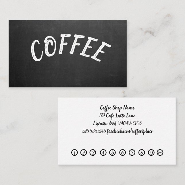 Simple Proffesional Coffee Shop Loyalty Card (Front/Back)