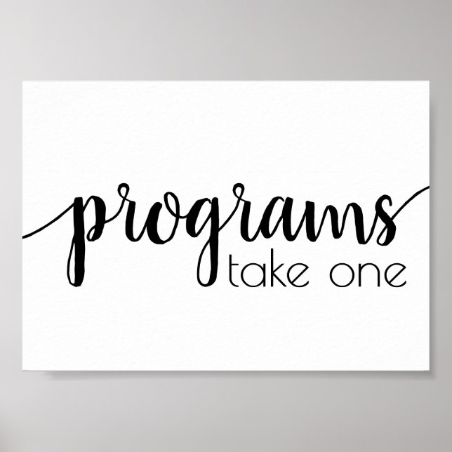 Simple Programs | Black Script Any Event Table Poster (Front)