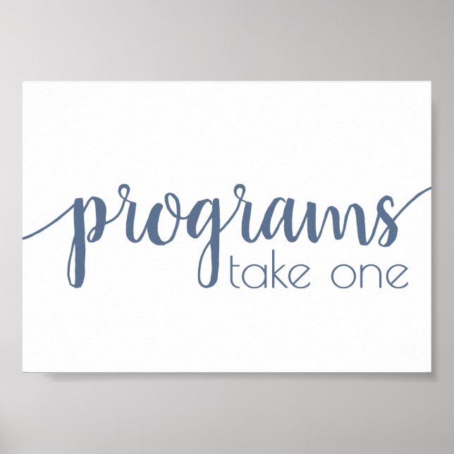 Simple Programs | Dusty Blue Any Event Table Poster (Front)