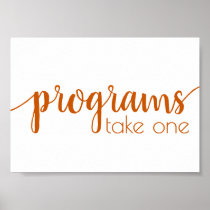 Simple Programs | Fall Orange Any Event Table Poster