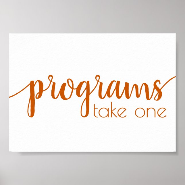 Simple Programs | Fall Orange Any Event Table Poster (Front)