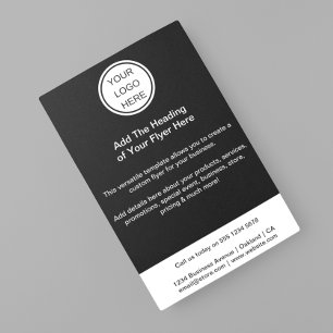 Simple Promotional Black & White Business Logo  Flyer
