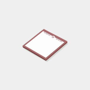 Simple Promotional Burgundy White Custom Logo Post-it Notes