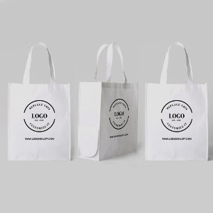 Simple Promotional Company Logo website Custom Grocery Bag