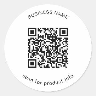 Simple Promotional Marketing QR Code Business Classic Round Sticker