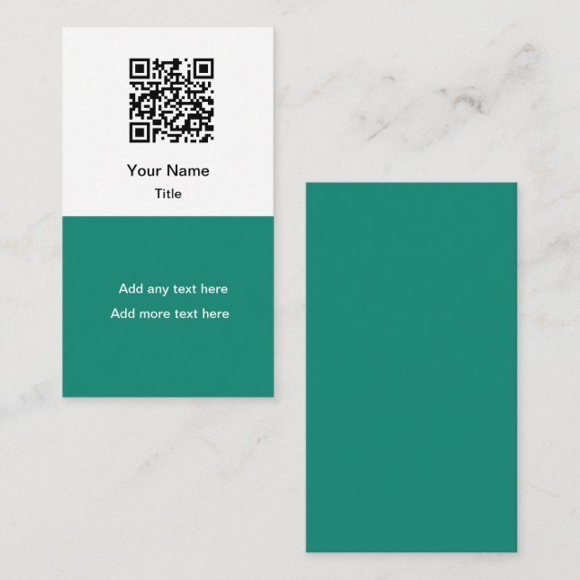 Simple Promotional QR Code Business Cards Vertical (Front/Back)