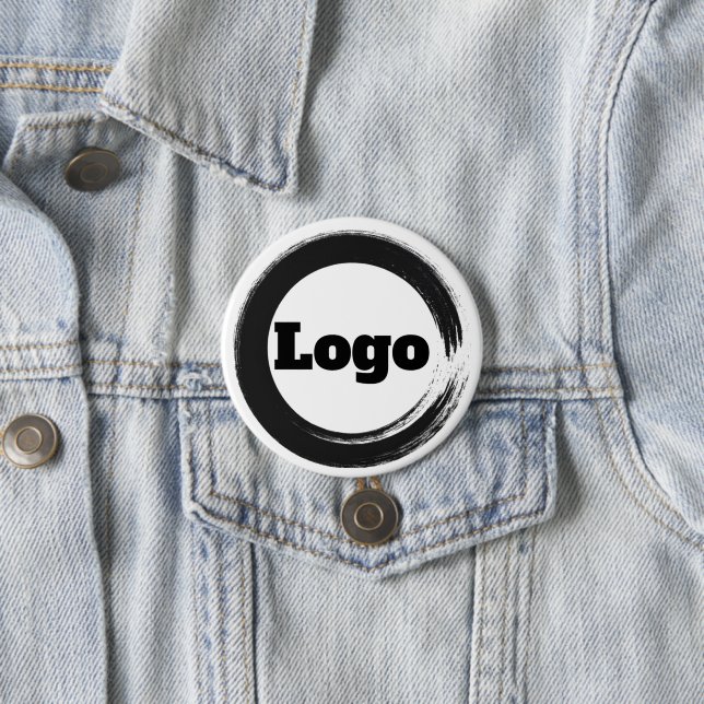Simple Promotional Small Business Brand Black Logo Button (In Situ)