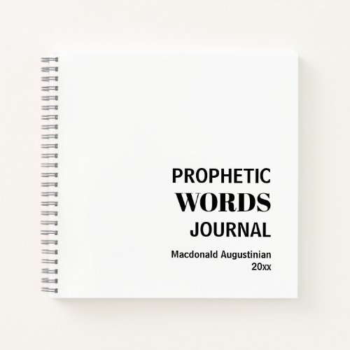 Simple Prophetic Words Journal