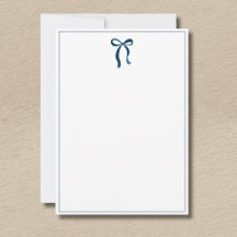 Simple Prussian Blue Bow Thin Border No text