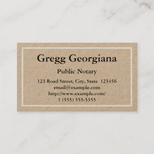Simple Public Notary Business Card