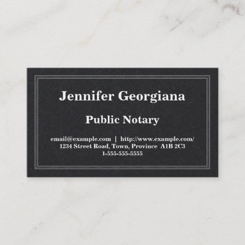 Simple Public Notary Business Card