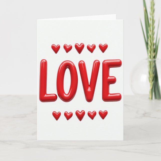 Simple Puffy Love Hearts Card (Front)