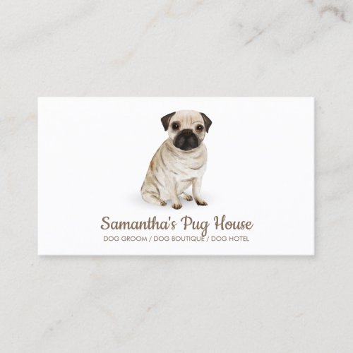 Simple Pug Dog Sitting Business Card