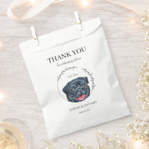 Simple Pug Wedding Thank You Favor Bag
