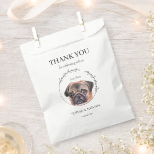 Simple Pug Wedding Thank You Favor Bag