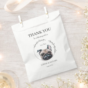 Simple Pug Wedding Thank You Favor Bag