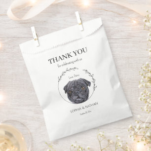 Simple Pug Wedding Thank You Favor Bag