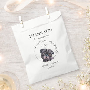 Simple Pug Wedding Thank You Favor Bag