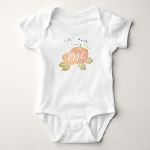 Simple Pumpkin 1st Birthday Baby Bodysuit