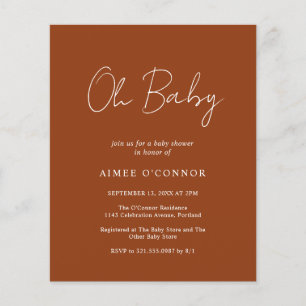 Simple Pumpkin Fall Budget Baby Shower Invitation
