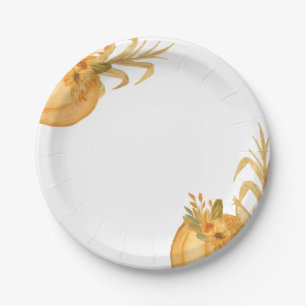 Simple Pumpkin Fall Paper Plates