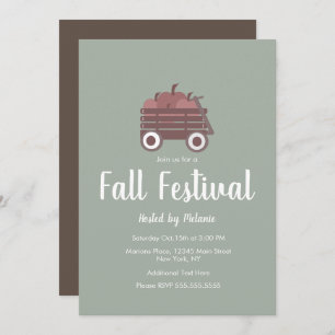 Simple Pumpkin Halloween Fall Festival Invitation
