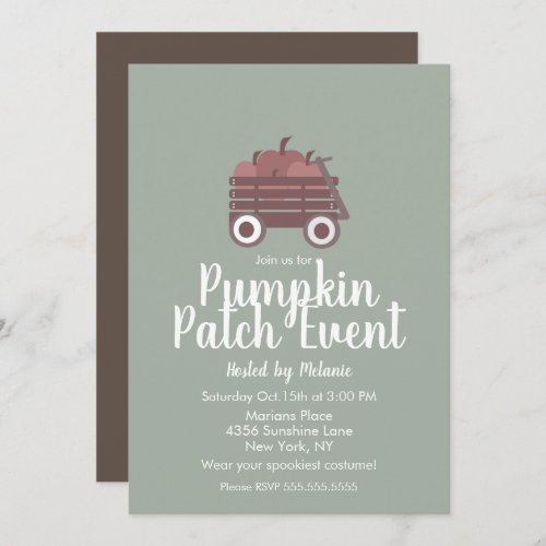 Simple Pumpkin Patch Halloween Fall Event Flyer  Invitation