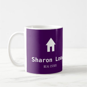 Simple purple and white coffee mug