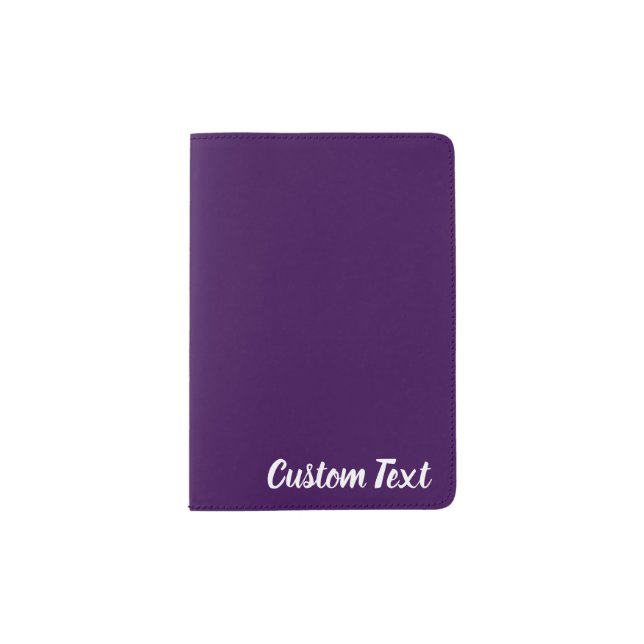 Simple Purple and White Cursive Script Name Text Passport Holder (Front)