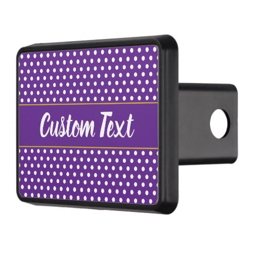 Simple Purple and White Dots Cursive Script Text Hitch Cover