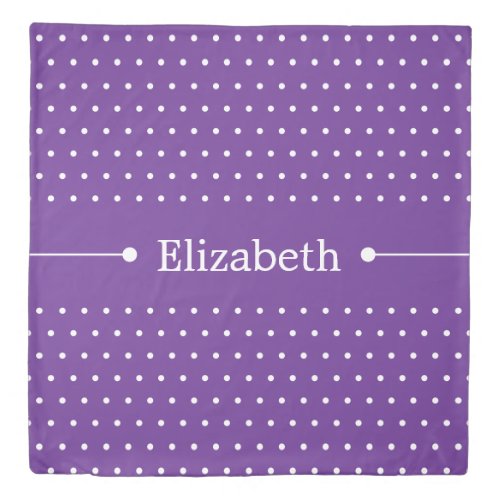 Simple Purple and White Dots Dotted Name Duvet Cover