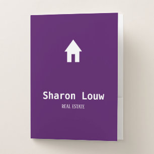 Simple purple and white pocket folder