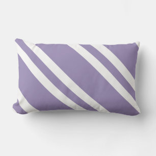 Simple Purple and White Striped Pattern Lumbar Pillow