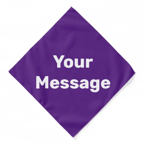 Simple Purple and White Your Message Text Template Bandana