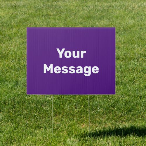 Simple Purple and White Your Message Text Template Sign