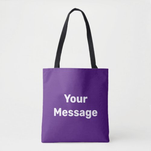 Simple Purple and White Your Message Text Template Tote Bag