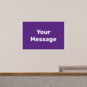Simple Purple and White Your Message Text Template Wall Decal