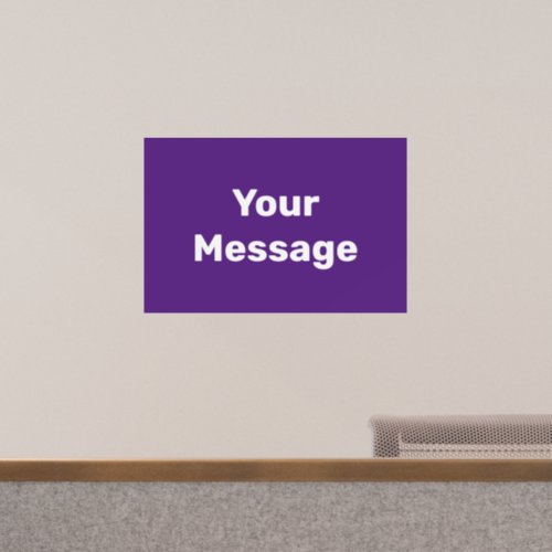Simple Purple and White Your Message Text Template Wall Decal